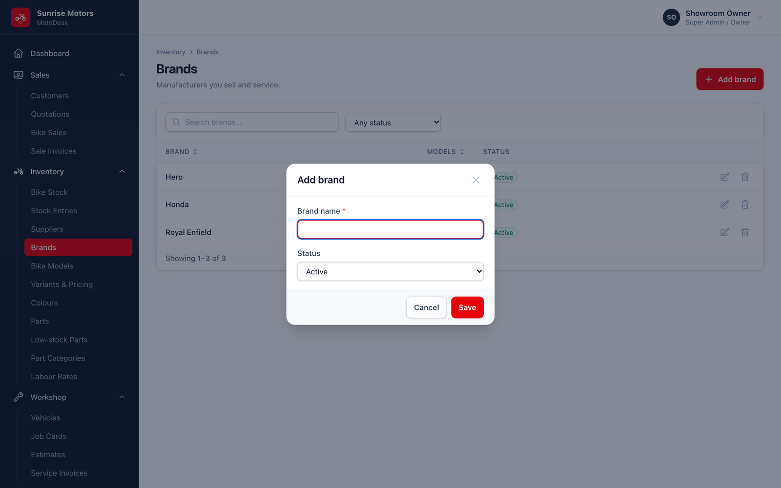Add brand window