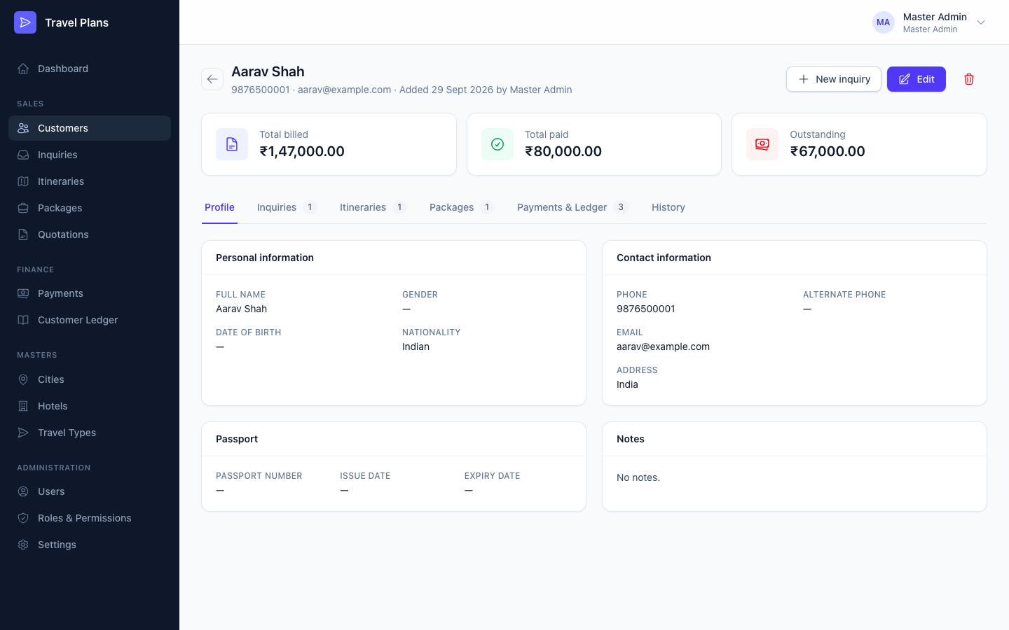 Customer profile