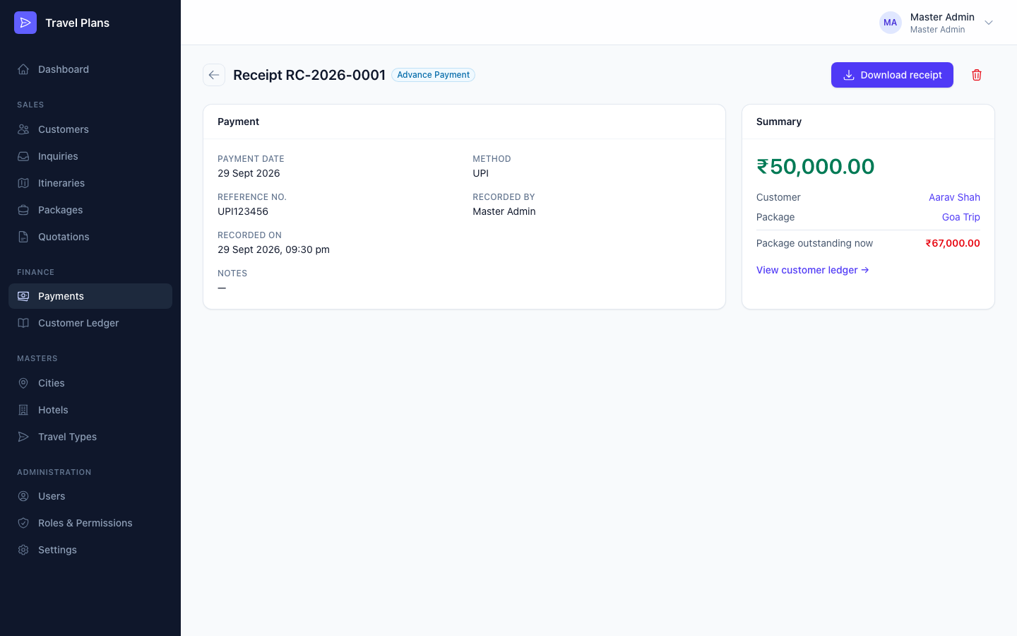 Payment details